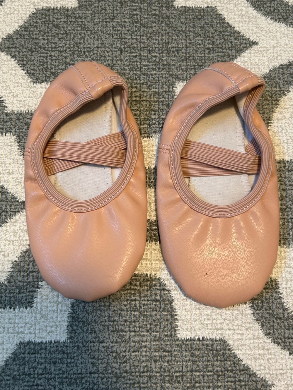 Elle Kids Ballet Slippers in Nude Pink with Elastic Cross Straps